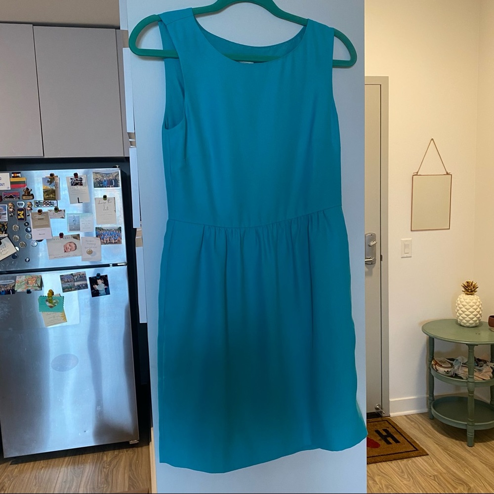 J Crew Size 0 Turquoise side zip dress